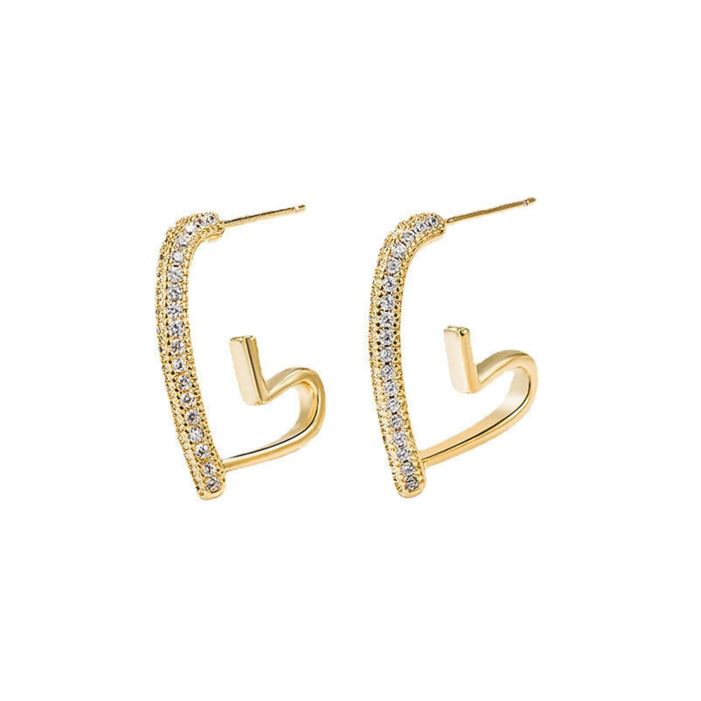 BLACKBOX Golden color Heart shape stud korean Earrings for Women & Girls | Stylish & Fashionable Earring for Girlfriend | Accessories Jewellery for Women | Best Gift for Birthday & Anniversary (B0D5CXWDHQ) Amazon Price History, Amazon Price Tracker