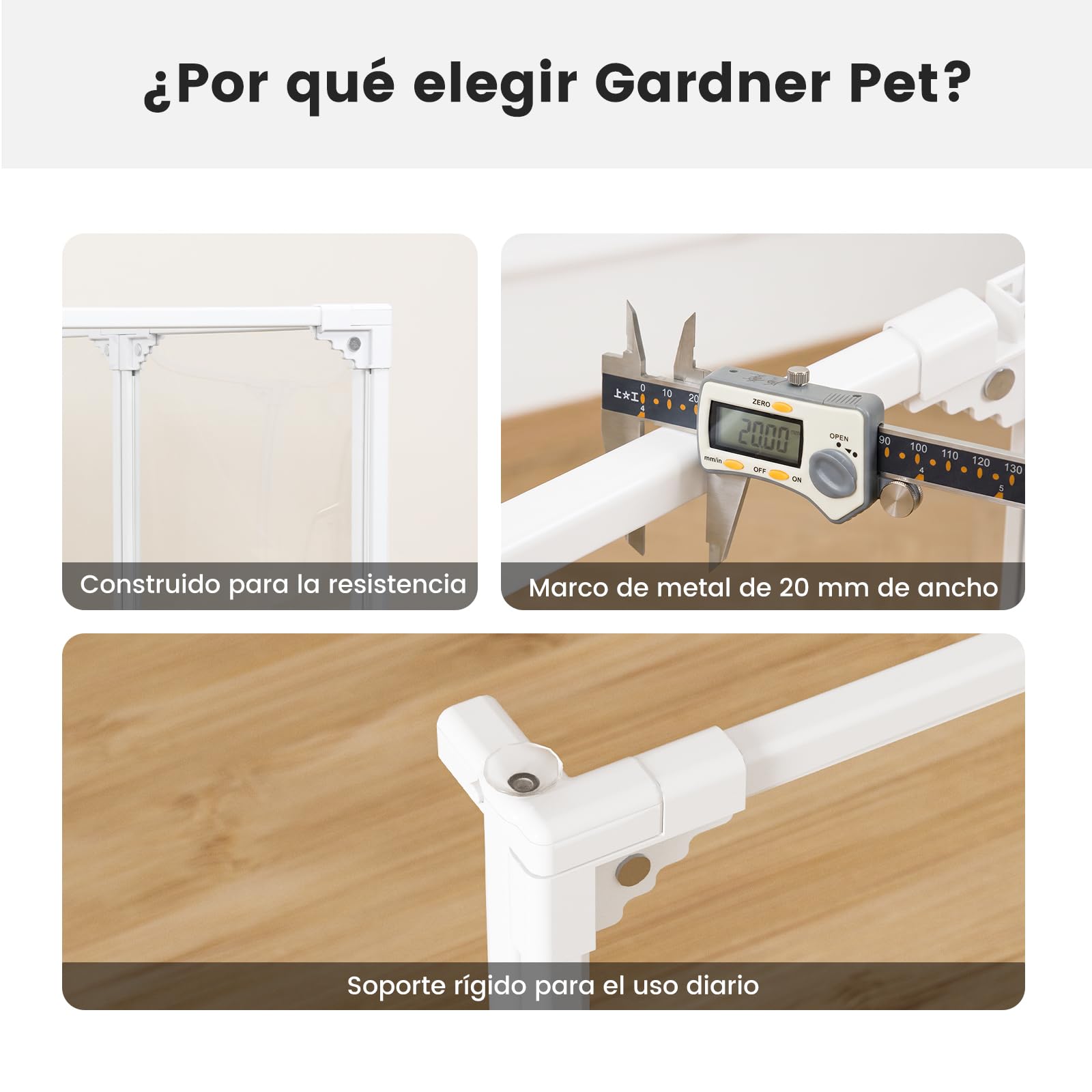Gardner Pet Parque para Perros Marco Metal Acrílico Transparente-10 Piezas