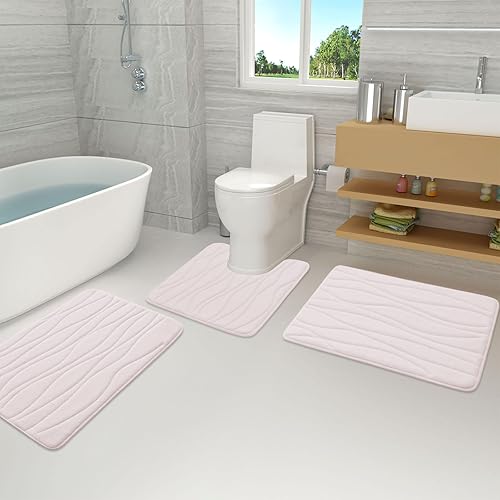 Miniatura 58 de Buganda - Alfombra de baño de espuma viscoelástica 24x16, tapetes de baño extra suaves y absorbentes, antideslizantes y lavables a máquina para el