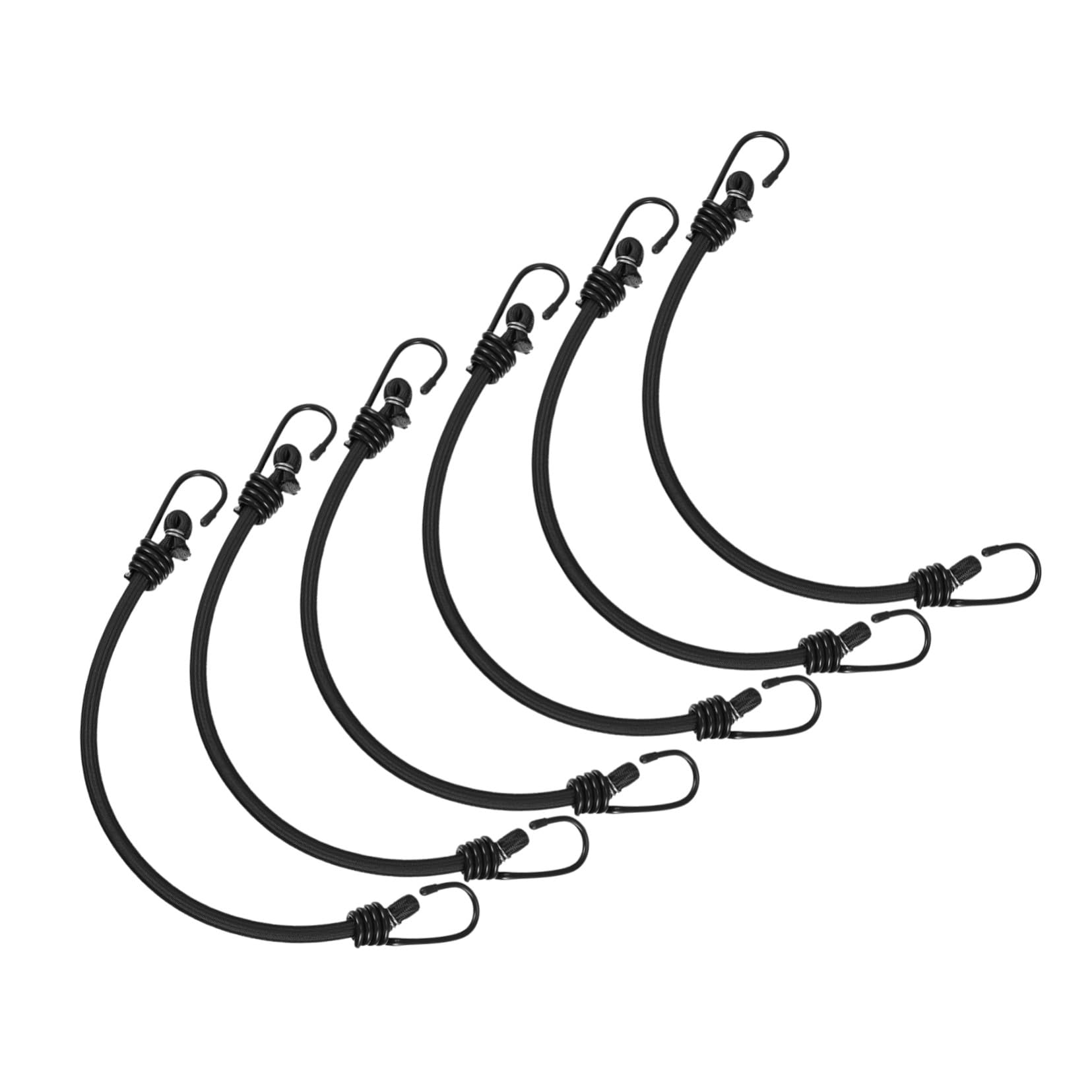 HOMSFOU 6 Pezzi Corde Elastiche con Ganci Resistenti per Esterni Campeggio e Auto Cinghie Elastiche Compatte per Fissaggio Bagagli Portabici e Teloni