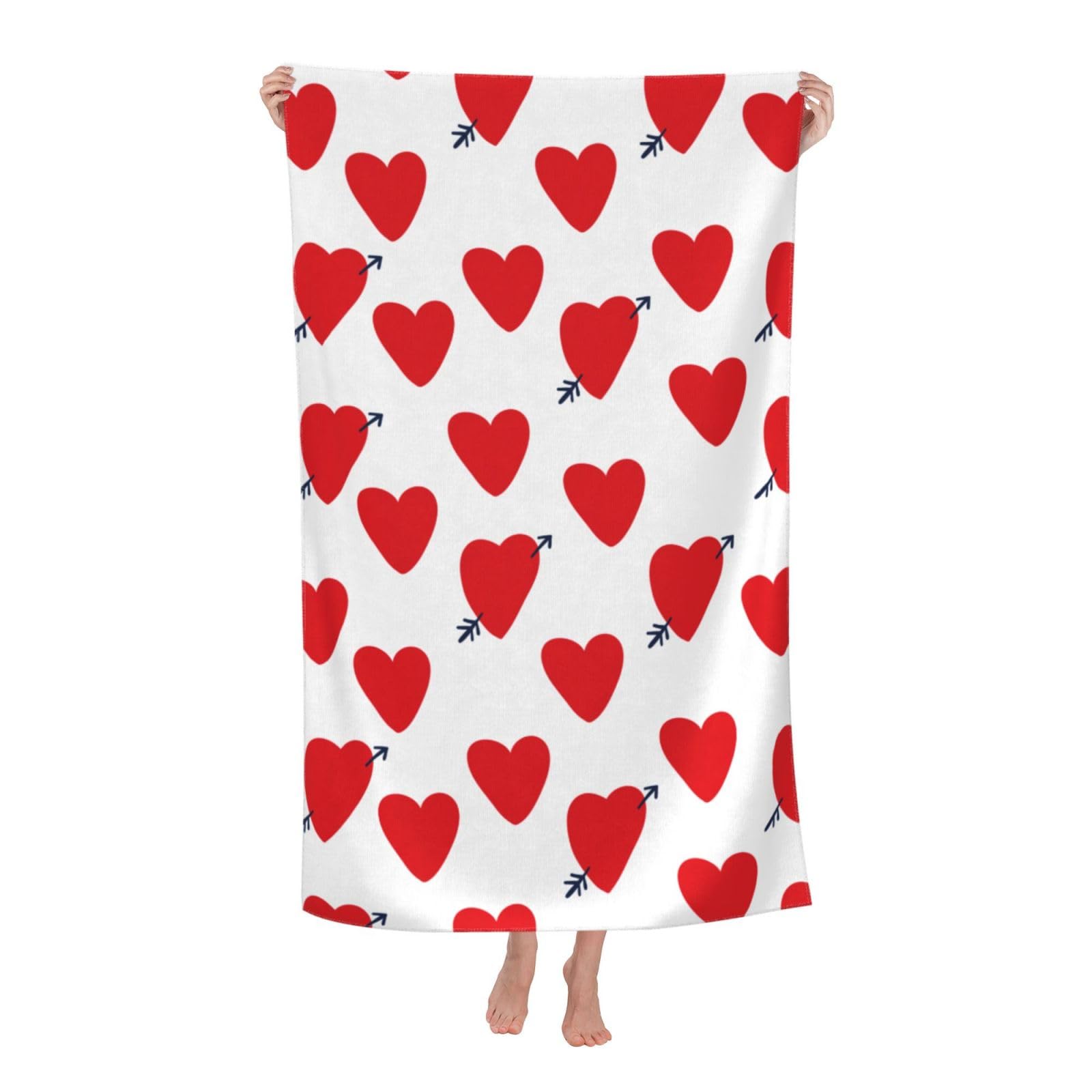 キャラクタータオル ハートデザイン Amazon｜ハート柄 ハート バスタオル 大判 吸水速乾 フェイスタオル 速