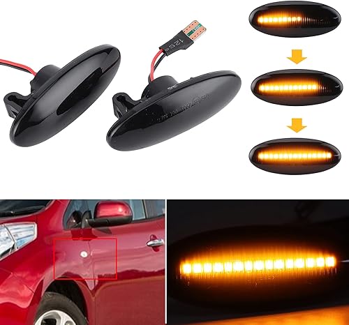 Miniatura 3 de Tbest Accesorios para Juke, luces direccionales laterales Versa, 2 piezas de repuesto de luz de estacionamiento lateral de automóvil, luz de
