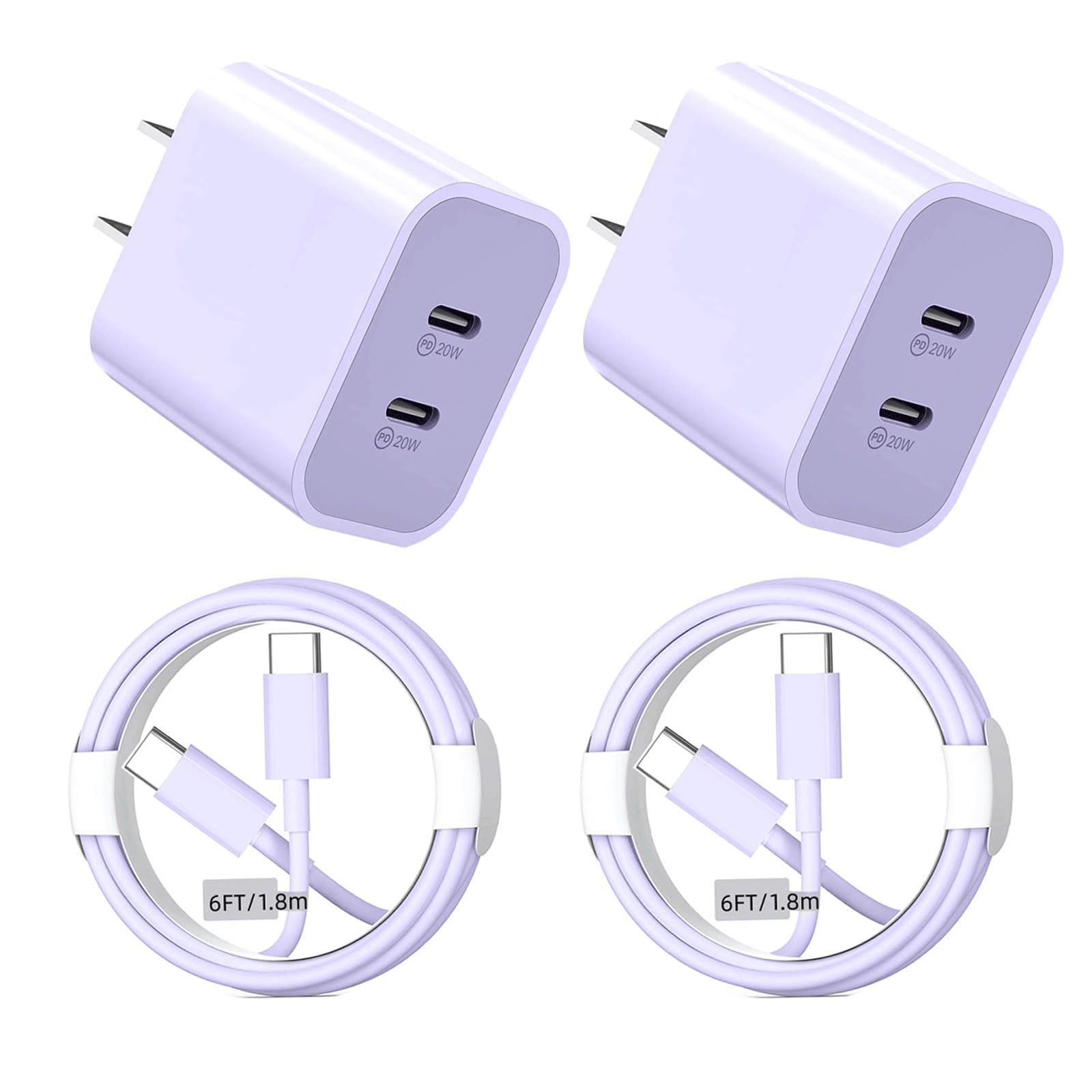 for iPhone 16 Charger Fast Charging, 40W Dual Port USB C Wall Charger Fast Charging Block with 6.6FT Long USB C to C Charging Cord Compatible with iPhone16/15/15 Plus/15 Pro/15 Pro Max