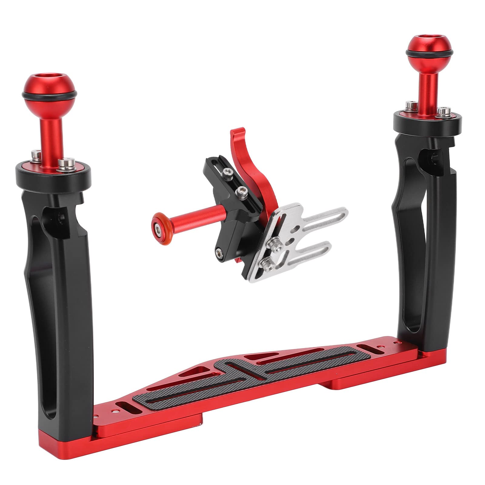Sxhlseller Vassoio Stabilizzatore con Doppia Maniglia, Vassoio per Alloggiamento Fotocamera Subacquea con Grilletto Otturatore per Fotografia Subacquea, Stabilizzatore Fotocamera Portatile in Lega