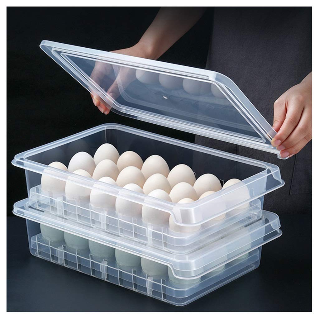 Plateau D'oeufs, Avec Un Couvercle Réfrigérateur Plastique Boîte De Rangement Pour Canard Volaille De Poule Oeuf Protecteur Titulaire (Couleur : Deux paquets)