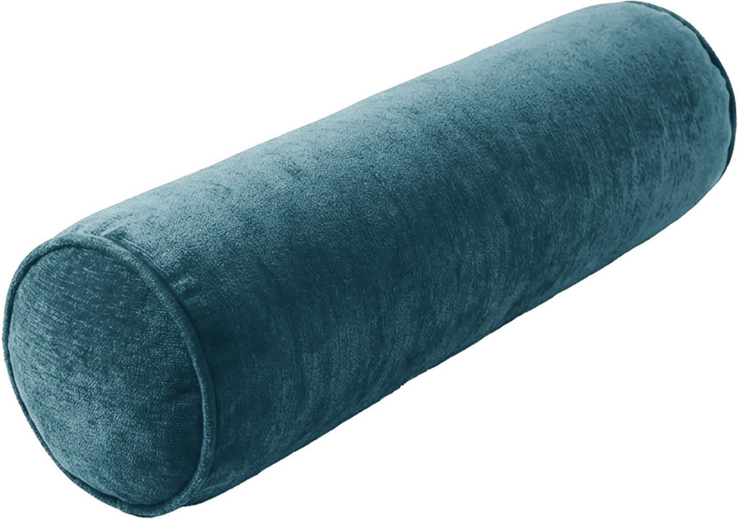 BLLMTEAR Round Cervical Roll Bolster Pillow, Full Moon Cylinder Neck Support Pillow with Removable Washable Cover for Bed Couch Yoga Neck Back Leg Knee Side Sleeper(11,Sponge:20x120cm)