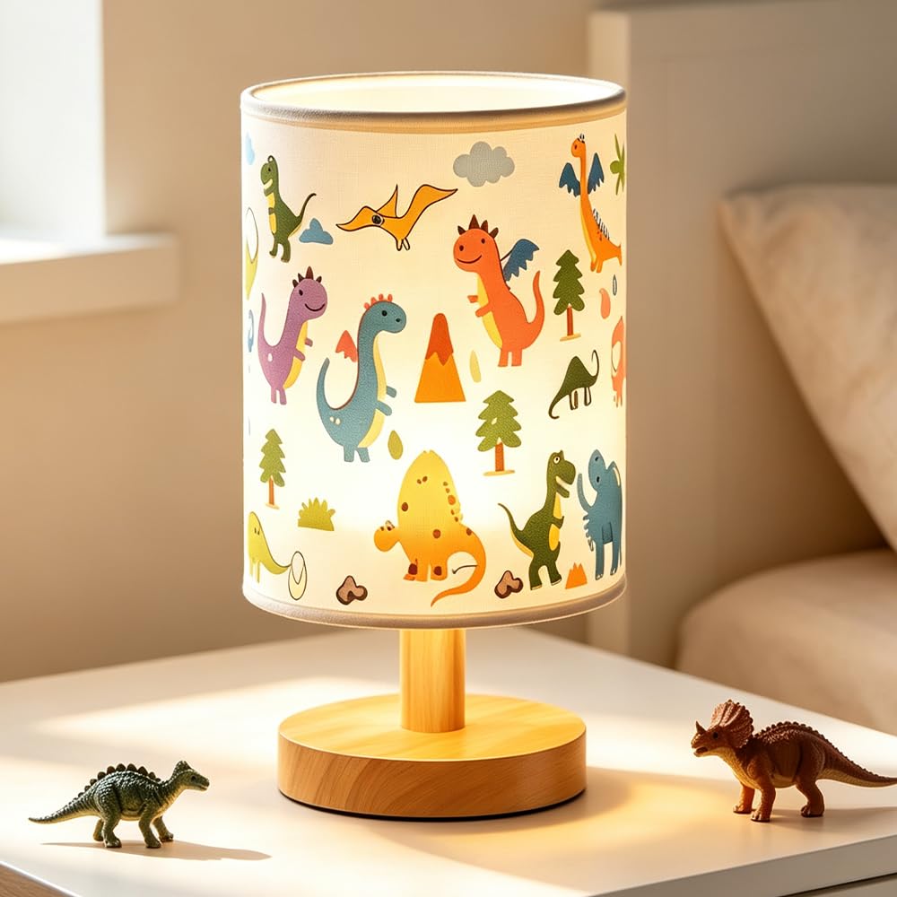 WDKXCN 3 Colours Dimmable Bedside Lamps, Cartoon Flaxen Fabri Table Lamp with Lampshade, Rechargeable Portable Table Lamps for Living Room, Children Bedroom, Ideal Gifts for Children