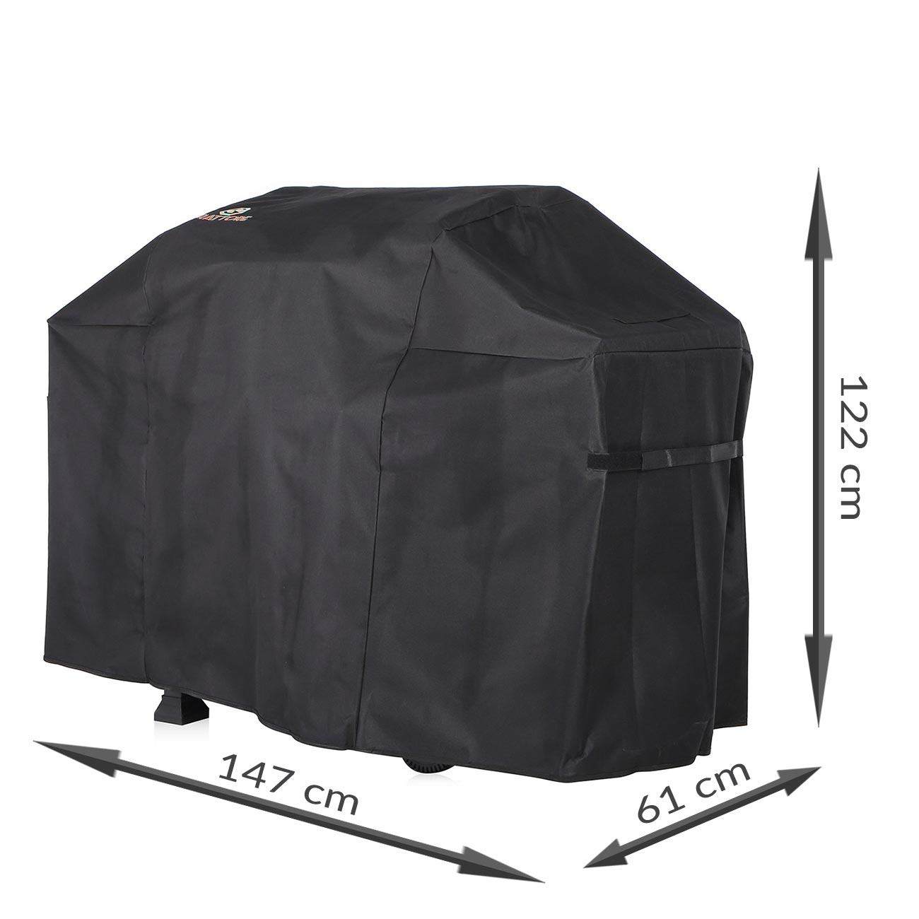 Funda para Barbacoa Impermeable 600D Oxford 147x61x122 cm Protectora Jardín para Parrilla de Carbón