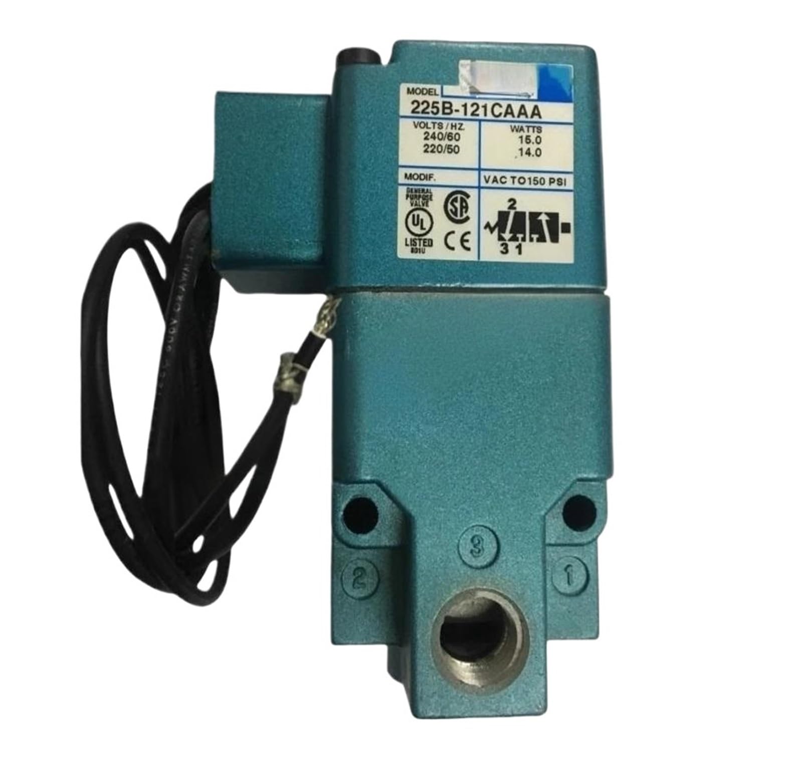 Électrovanne 225B-111JC distributeur pneumatique et bobine 225B-121AAAA de rechange