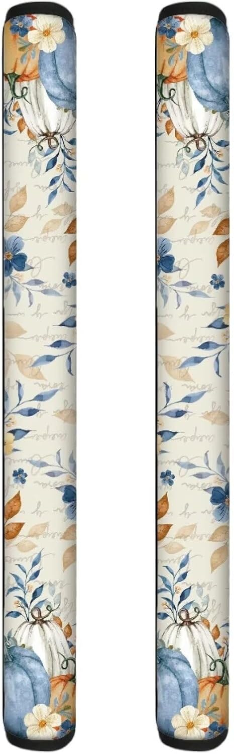 Fall Pumpkin Refrigerator Handle Covers Set of 2, Thanksgiving Decorations for Kitchen Appliance Handle Covers Non-Slip Fridge Microwave Dishwasher Door Cloth Protector