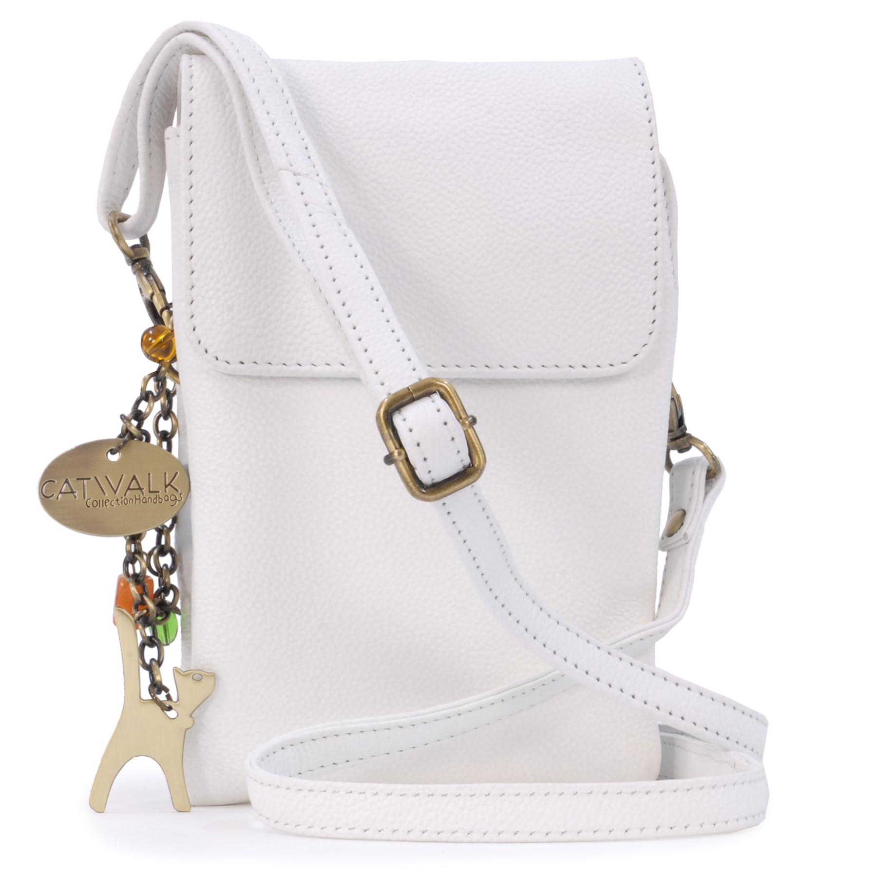 Catwalk Collection Handbags Bolso Bandolera Pequeño Para Mujer de Piel - Bolsa Para el Teléfono - Correa Ajustable - BILLIE