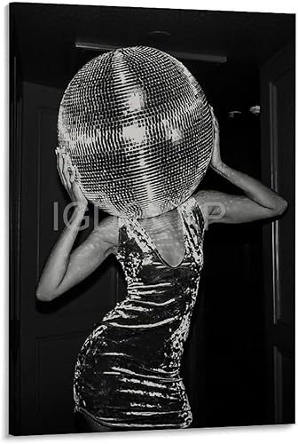 Discokugel Druck, Adrette Wandkunst, Trendige Wandkunst, Girly Wandkunst, Wohnheim Zimmer Dekor, divertido póster de lienzo para decoración de