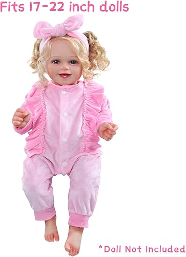 Miniatura 7 de BABESIDE 8 piezas de ropa de muñeca Reborn con moisés para muñecas de 17 a 22 pulgadas, ropa de muñeca de bebé, accesorios para muñeca recién nacida