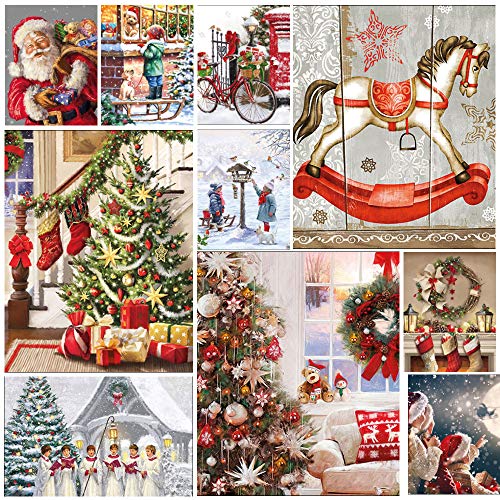 50 servilletas de Decoupage navideñas, tradición y nostalgia, paquete de 50 servilletas de papel, 2 de cada diseño mostrado. Manualidades, decoupage, tarjetas, periódicos basureros
