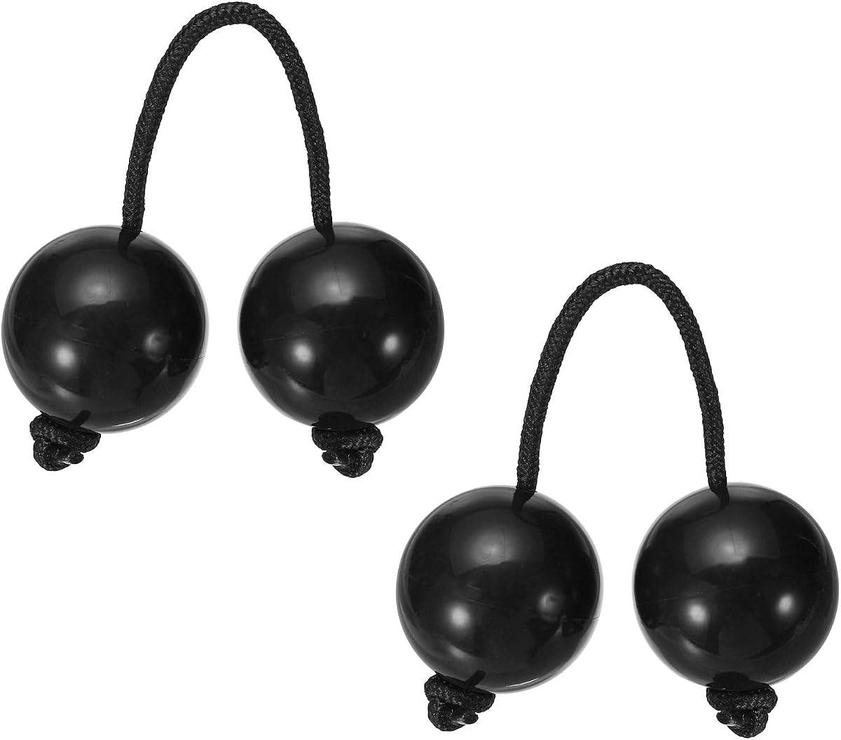 Rhythm African Shaker Kashaka Shaker Ball Kashaka Hand Percussion Instruments with Black Rope, Fit for Adults Wedding Party Musical Class Show (2 Pack, Black)