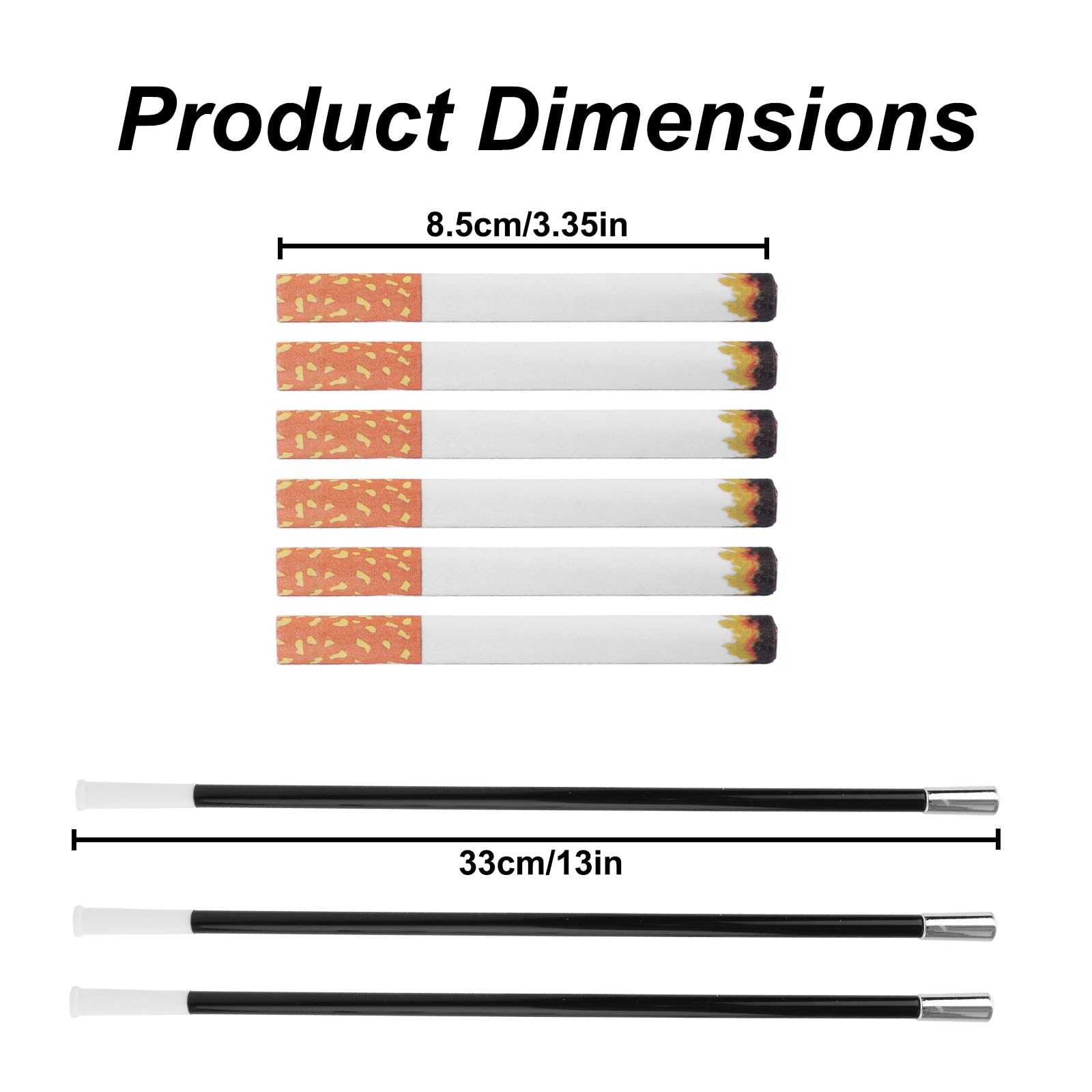 3 Long Cigarette Props & 6 Fake Cigarettes - Image 2