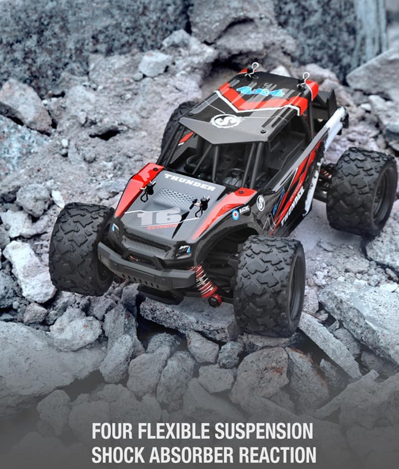 Miniatura 6 de Kororo Coche RC todo terreno a escala 118, vehículo eléctrico 4WD de alta velocidad de 36 KPH con control remoto de 2.4 GHz, camión todoterreno