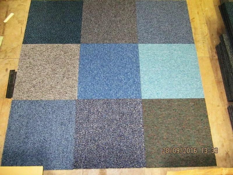20 x Mixed Colours Carpet Tiles 5m2 Heavy Duty Commercial Premium Retail Office Flooring Random, Bitumen Backed