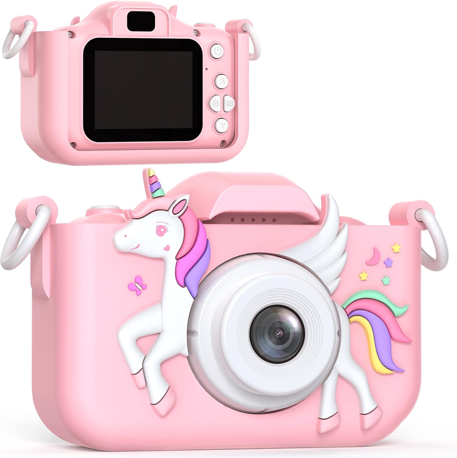 Children's Camera Toy, Suitable for Boys and Girls Aged 3-8; Children's Digital Camera with a Cartoon Soft Rubber Protective case; an Ideal Gift for Christmas, Birthdays, and Holidays - Comes with a