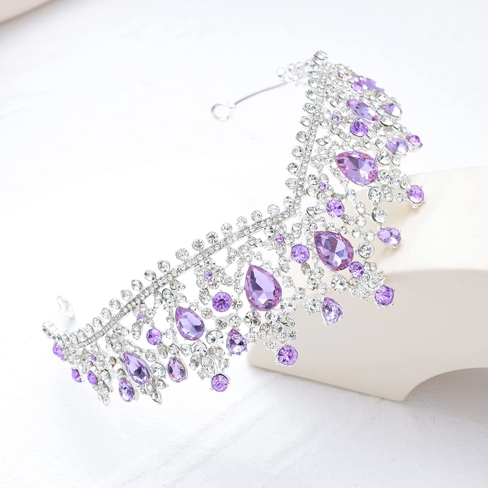 Kamirola - Corona de reina y tiara de princesa para mujeres y niñas, diademas de cristal para novia, disfraces góticos de Halloween para mujer, graduación, Navidad, Halloween, cumpleaños, fiesta de