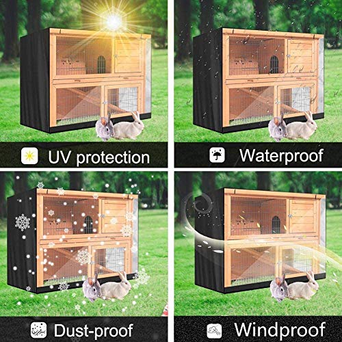 ELR Rabbit Hutch Cover, 4ft Double Rabbit Cage Dust Cover Waterproof