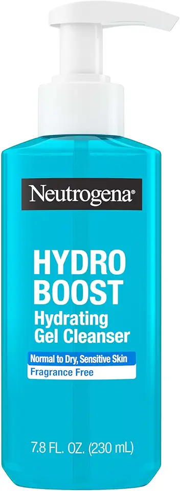 Neutrogena Hydro Boost Face Wash, Fragrance Free, Hydrating Facial Cleanser with Hyaluronic Acid, Daily Foaming Face Wash &amp; Makeup Remover, Hypoallergenic Gel Cleanser, 7.8 fl. oz