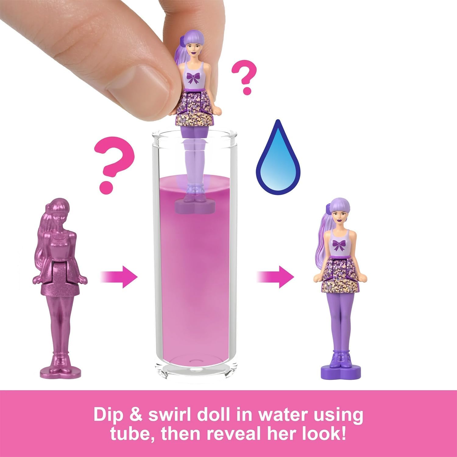 Barbie Color Reveal Mystery Dolls Set for Kids - Bundle with 3 Mini Barbieland Color Reveal Plus Stickers, More | Barbie Mystery Water Reveal Doll for Girls