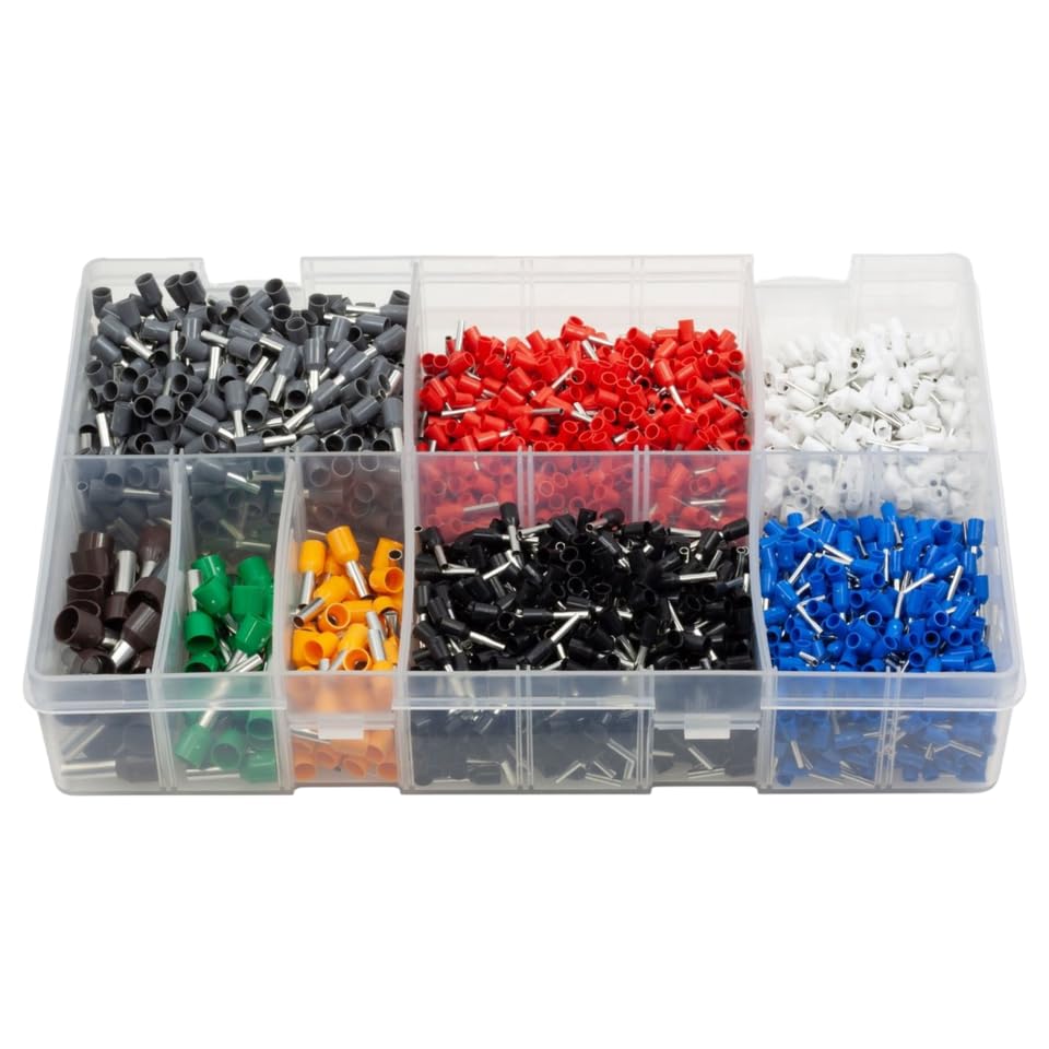2600Pcs Assorted Box of Cord Ends (French) 0.5mm - 10.0mm Ferrules Bootlace