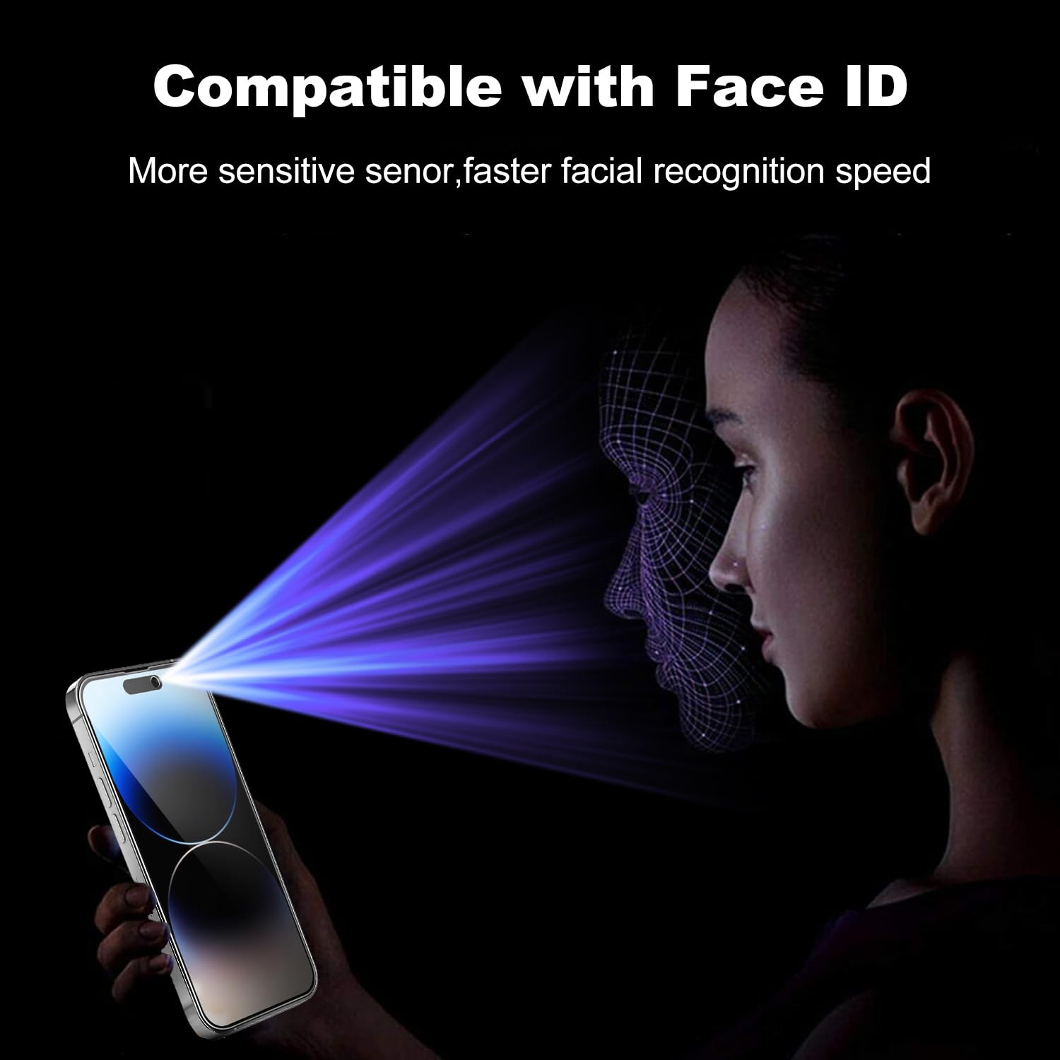 Tentoki Privacy Pellicola per iPhone 14 Pro Max (6,7''), [2 Pezzi] Vetro Temperato - Vetrino installazione semplicissima,piena copertura,Anti-Spia,Anti Graffio,Durezza 9H