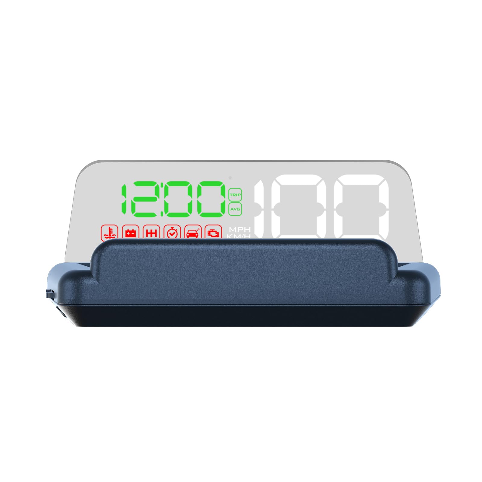 C500 White and Green HUD Head Up Display OBD2 Scanner Speed Projector Read Clear Check Engine Light Fault Code Overheat Fatigue Warning Universal All Cars-picture-29