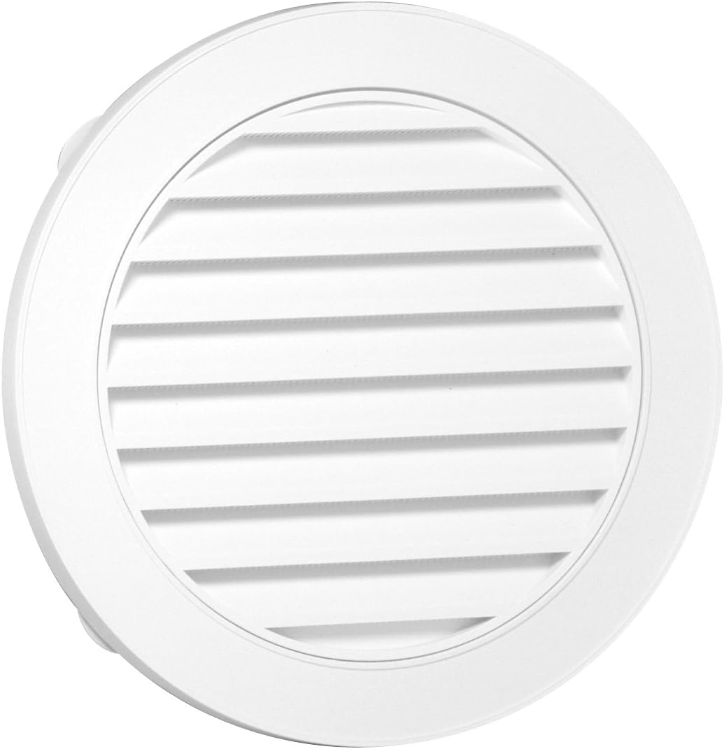 Duraflo 626055-00 Round Gable Vent, White, 22"