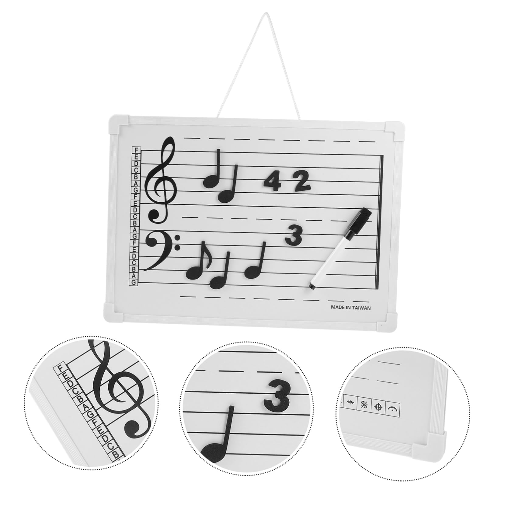 Whiteboard mit Notenlinien, 1 Satz, Kunststoff, Abwischbar