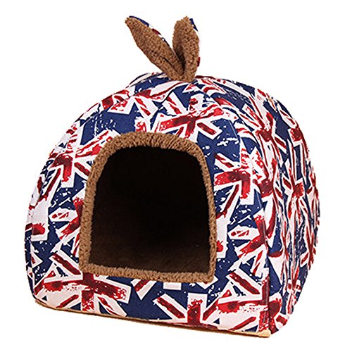 ACTNOW - Casa para Mascotas 2 en 1 y sofá portátil, Antideslizante, para Perro o Gato, con diseño de Bandera británica
