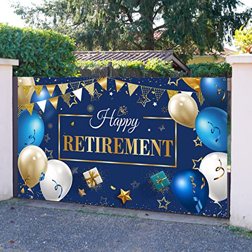 Image of Blulu Retirement Party Decorations,72.8 x 43.3 Inch,Blue Gold