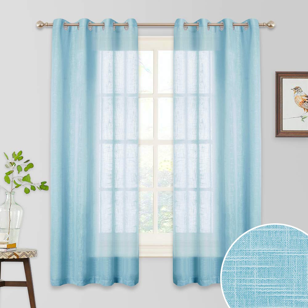 Country Blue Lace Curtains Curtains & Drapes
