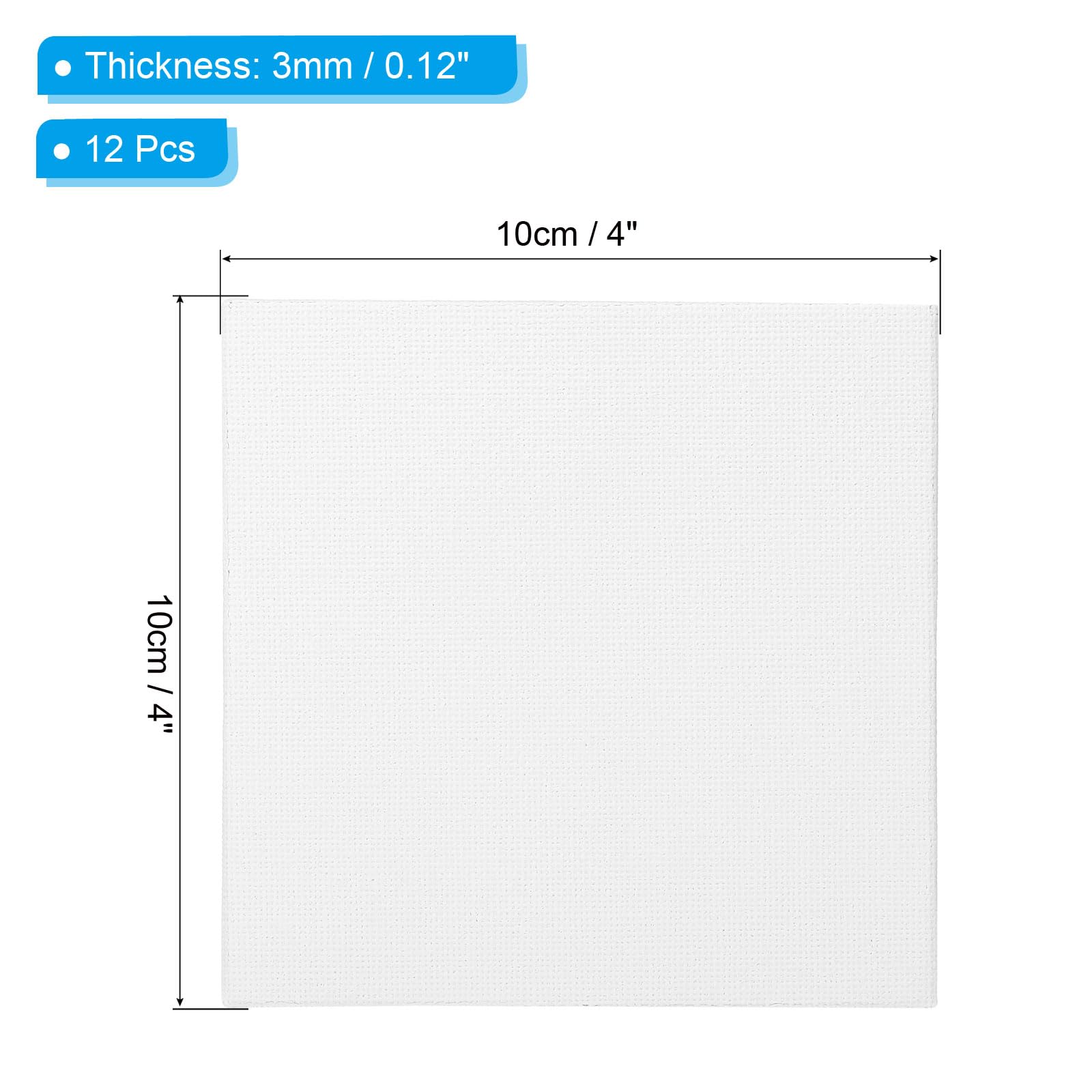 PATIKIL 4x4 Canvas Boards for Painting 12Pack 100% Cotton Square Triple Primed Stretched Blank Canvas Panel for Acrylic Oil - Image 2