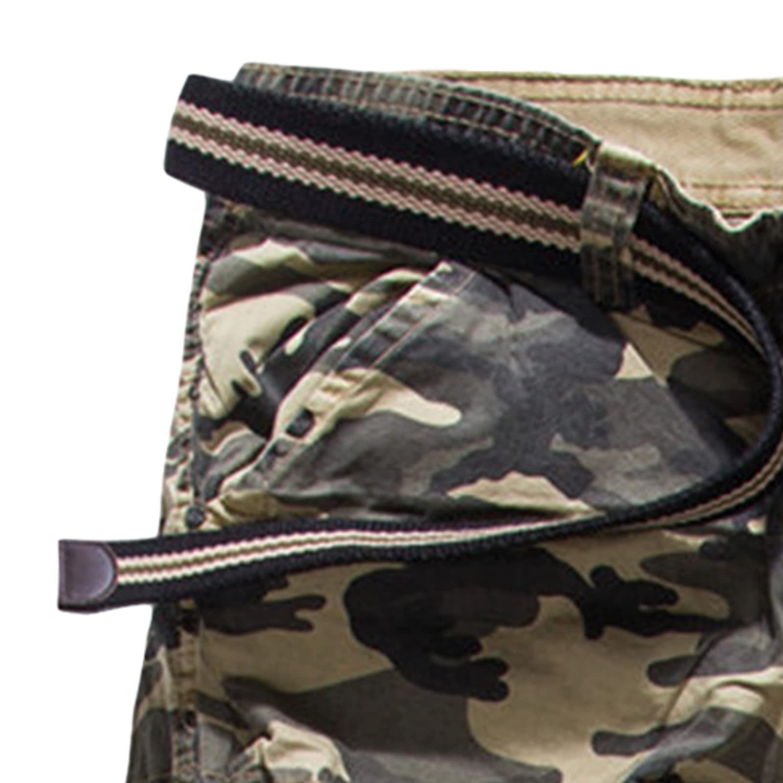 Maiyifu-GJ Men's Camo Multi Pocket Shorts Relaxed Fit Camouflage Cotton Cargo Shorts Casual Outdoor Military Short Pants (Yellow,31)