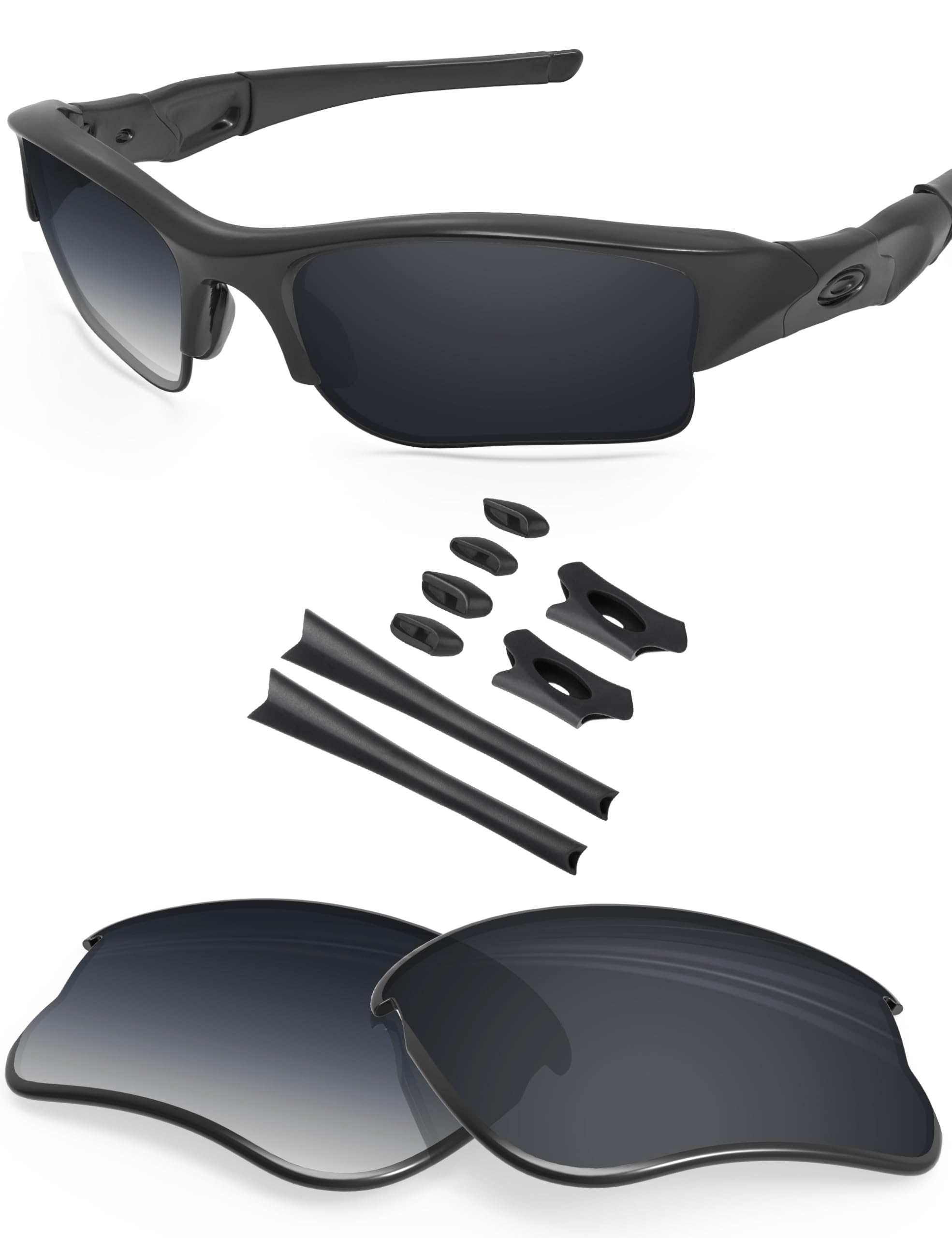 BLAZERBUCK Replacement Lenses &amp; Sock Kit for Oakley Flak Jacket XLJ Sunglass