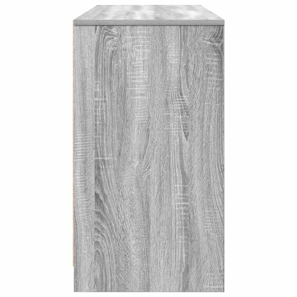 Générique Scrivania Sonoma Grigio 120 x 42 x 76 cm in legno di ingegneria, ufficio segretario con ampio spazio di archiviazione per cartelle e PC, vassoio robusto e facile da mantenere per soggiorno o