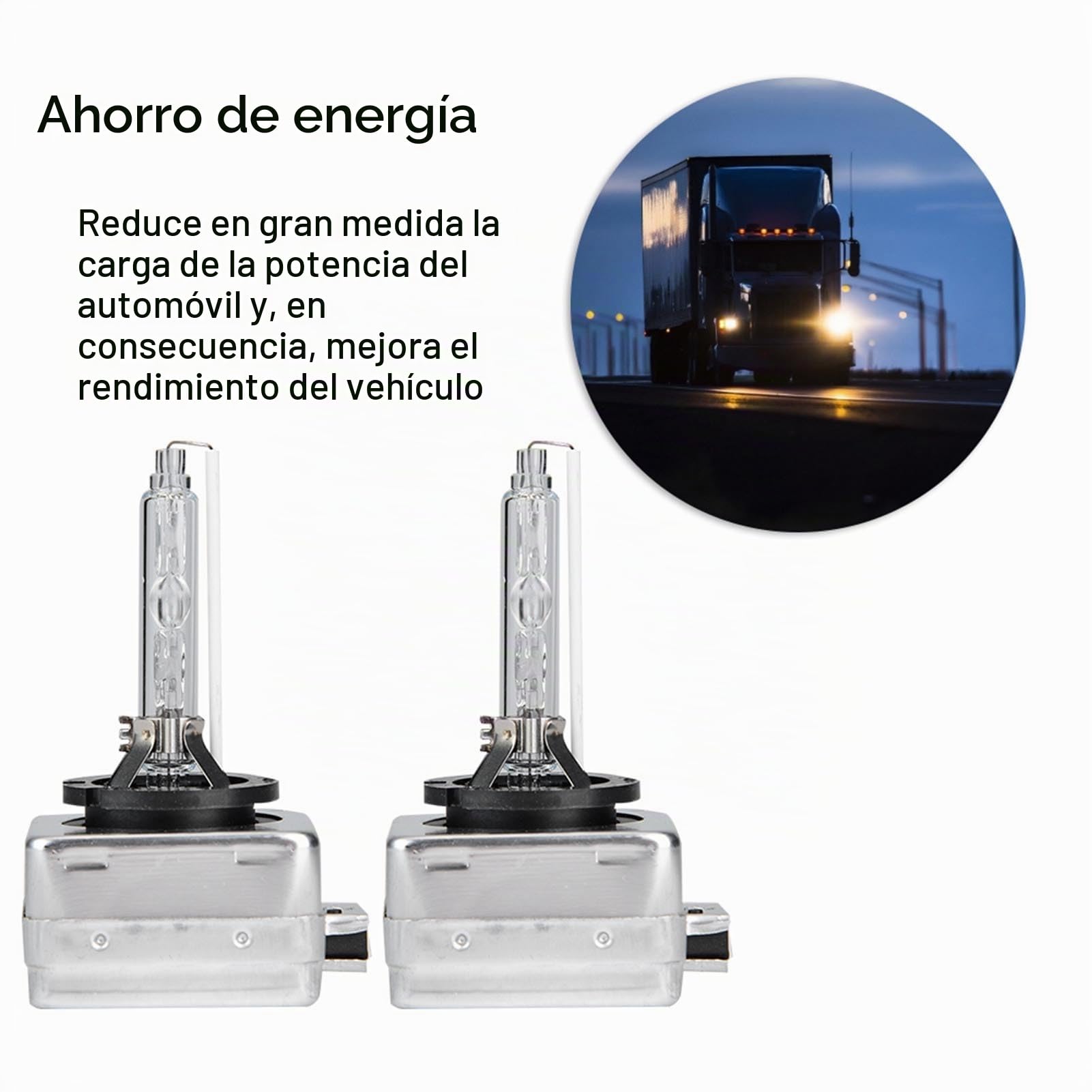 2Pcs D1S 6000K 35W Faros delanteros Bombilla Lámpara de xenón Reemplazo de base de metal Lámparas de faros