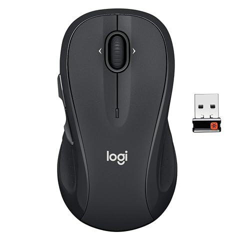 Logitech M510 Wireless Mouse Mouse for Laptop and PC with USB Unifying Receiver Programmable Buttons - Graphite