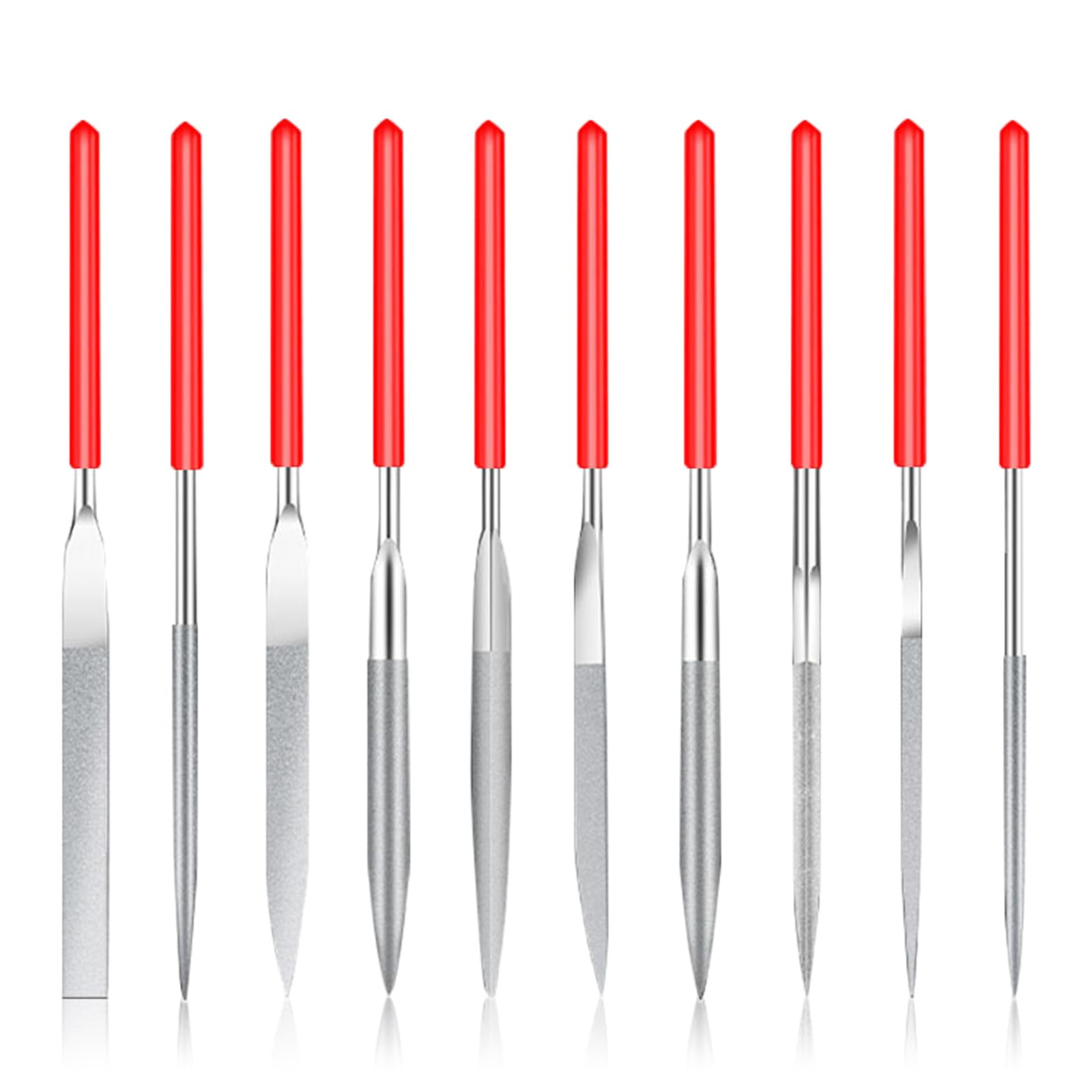 10 Piezas Limas de Aguja de Diamante, Limas de Diamante Mini, Mini Diamond Files, limas de Joyeria, limas Pequeñas, Lima para Ceramica para Metal, Plástico, Vidrio, Madera, Joyería, Grabado En Bruto