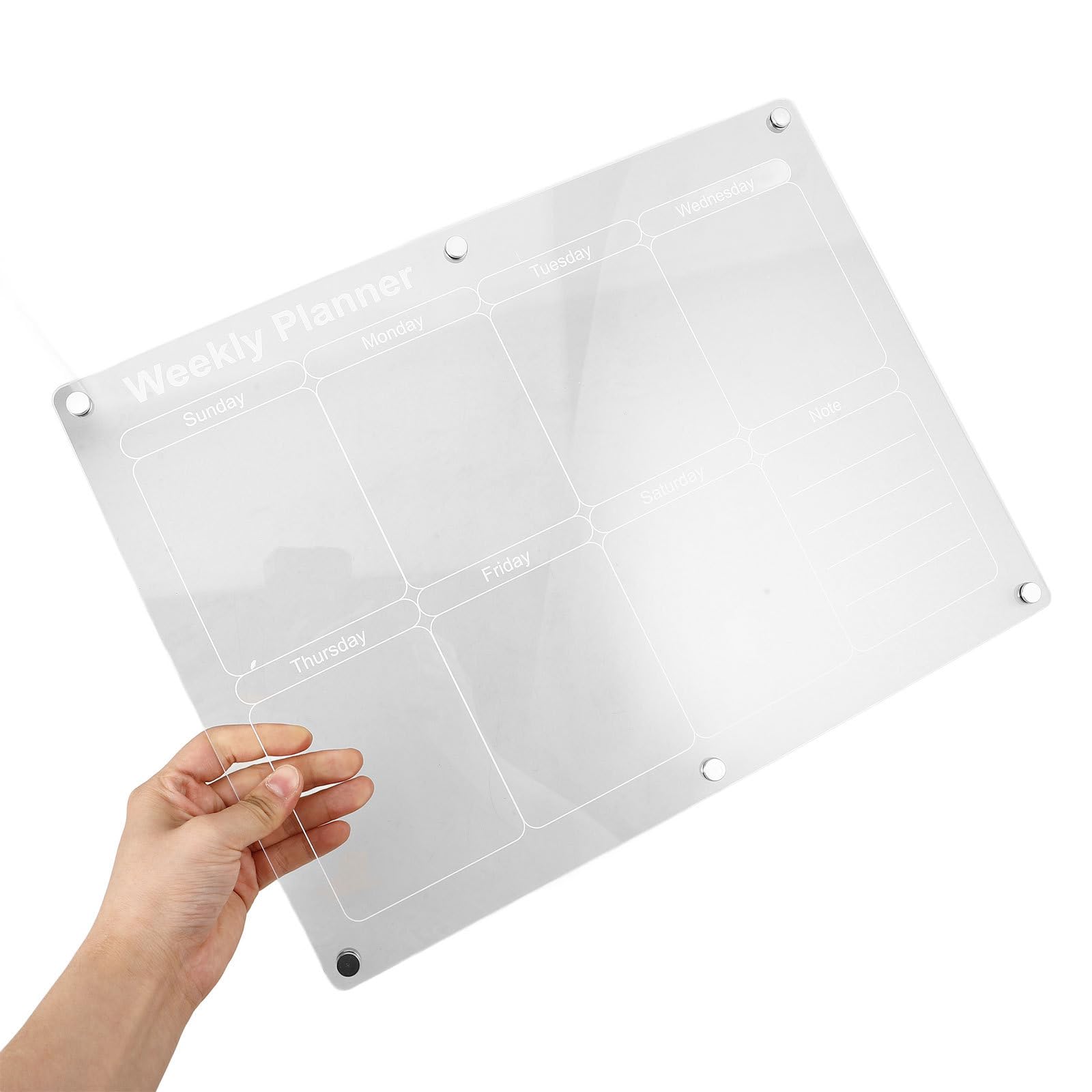 Calendrier Magnétique Transparent pour Réfrigérateur, Planning Mensuel