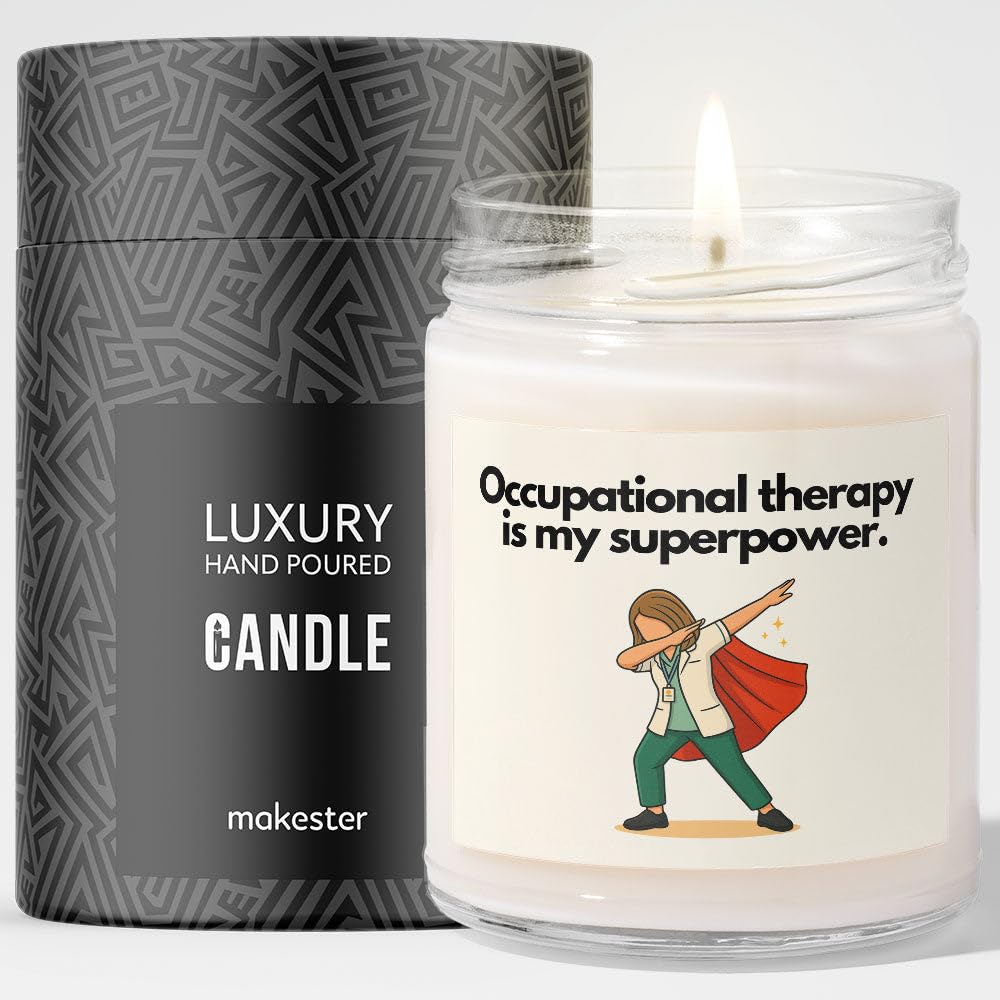 Occupational Therapist Gift - Luxury Soy Wax Candle - Vanilla, Jasmine, Sugared Almond - Makester — image 1