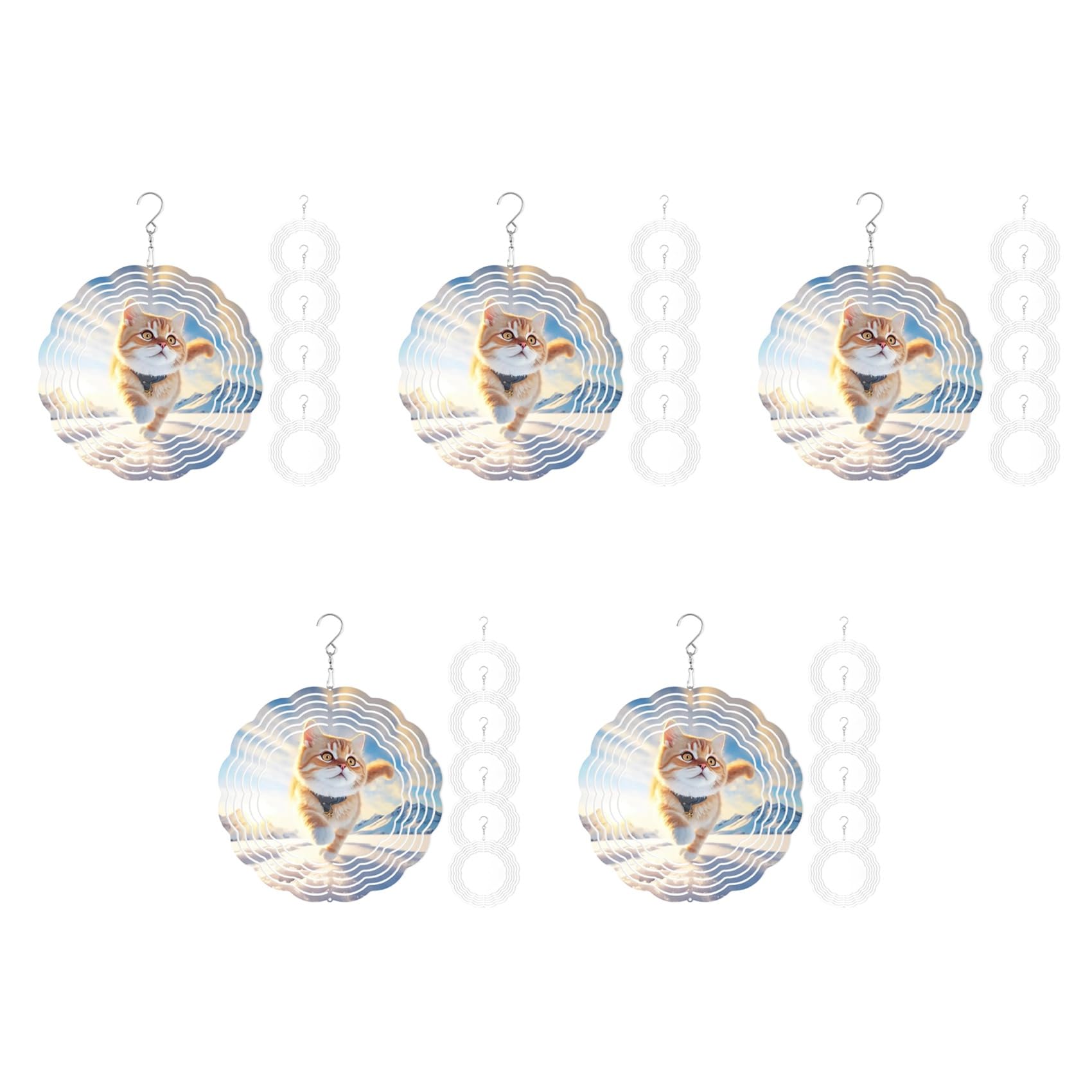 Hndhbfgrt 30Pack 8 Inch Sublimation Wind Spinner Blanks 3D Wind Spinners Hanging Wind Spinners for Indoor Outdoor