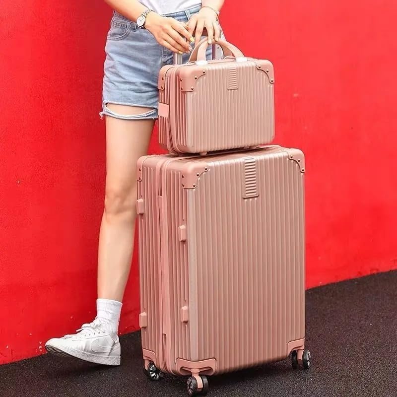 Luggage Sets Silent Universal Wheel Suitcase Lightweight Travel Trolley Case Password Case Large Capacity Zipper Case Suitcase(Silver,20in)4