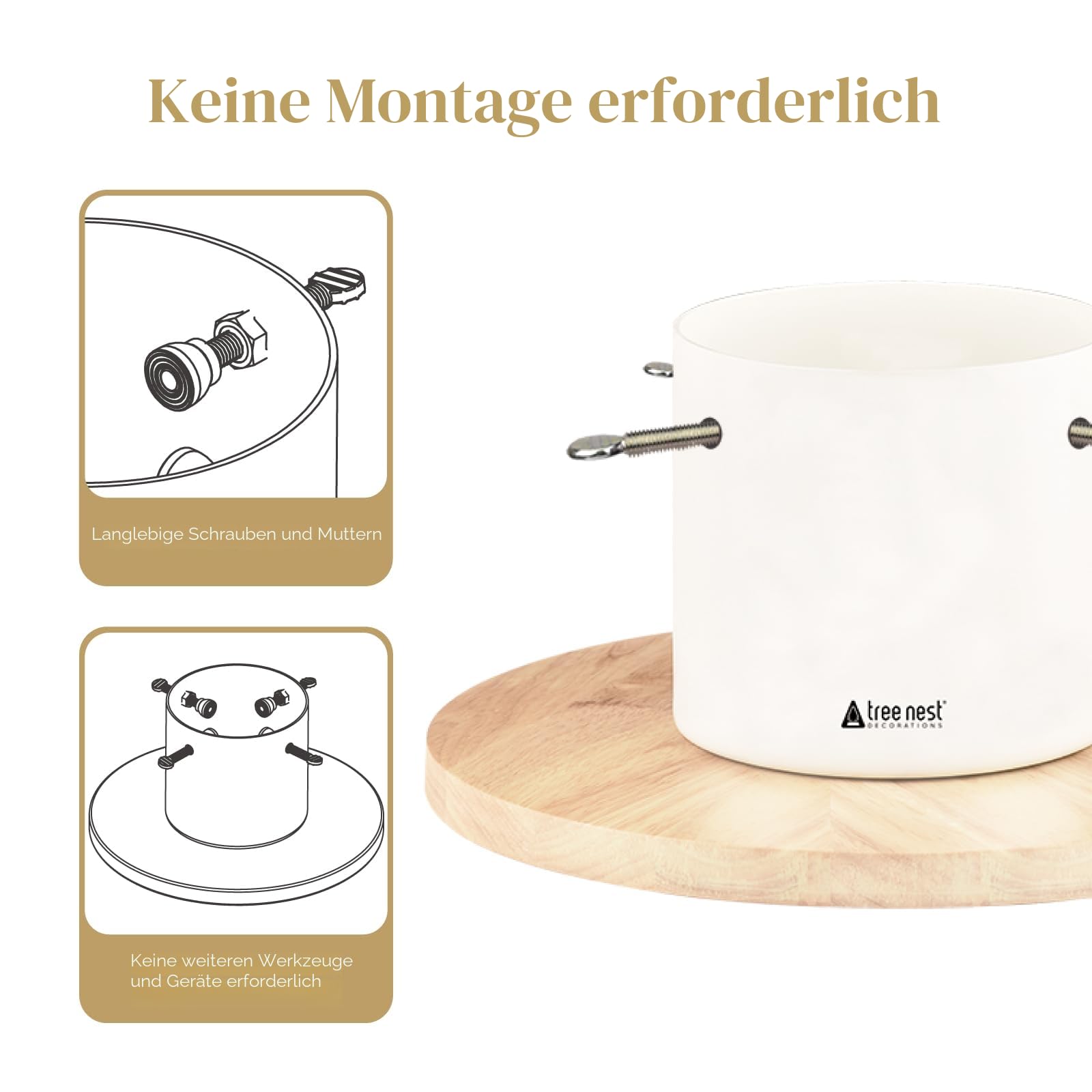Tree Nest Christbaumständer Weihnachtsbaumständer Baumständer Tannenbaumständer Weihnachtsbaum Standfuß Ständer mit Wasserbehälter - Moonlight Christmas Tree Stand für Bäume bis 2m, 3-9cm Stamm Weiß