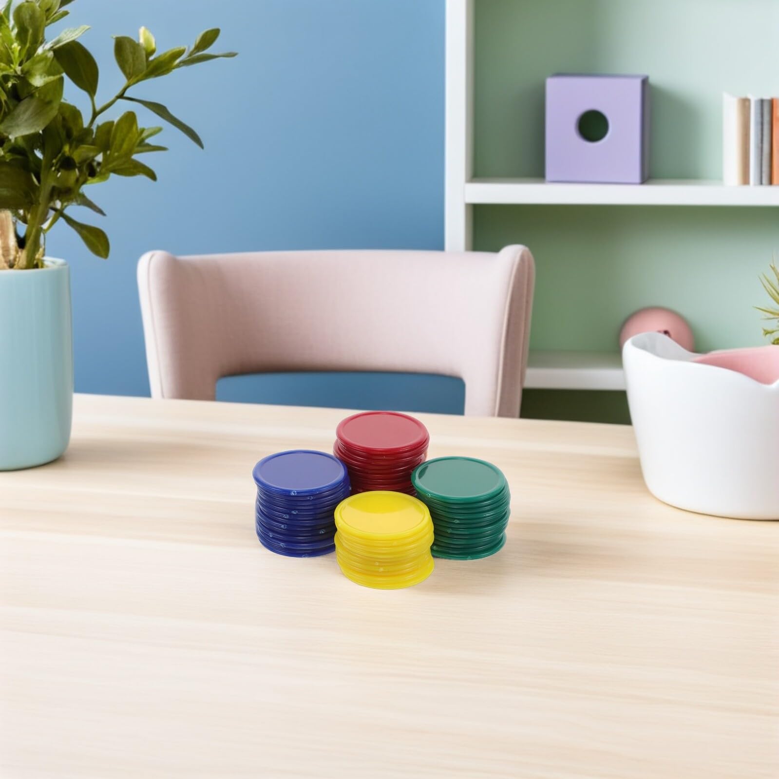 UKCOCO Transparente Kunststoff Bingo Chips 38mm 160 Stück Blanko Spielchips für Lernspiele Mathematik im Klassenzimmer Zählmarker für Gruppen Familienspiele
