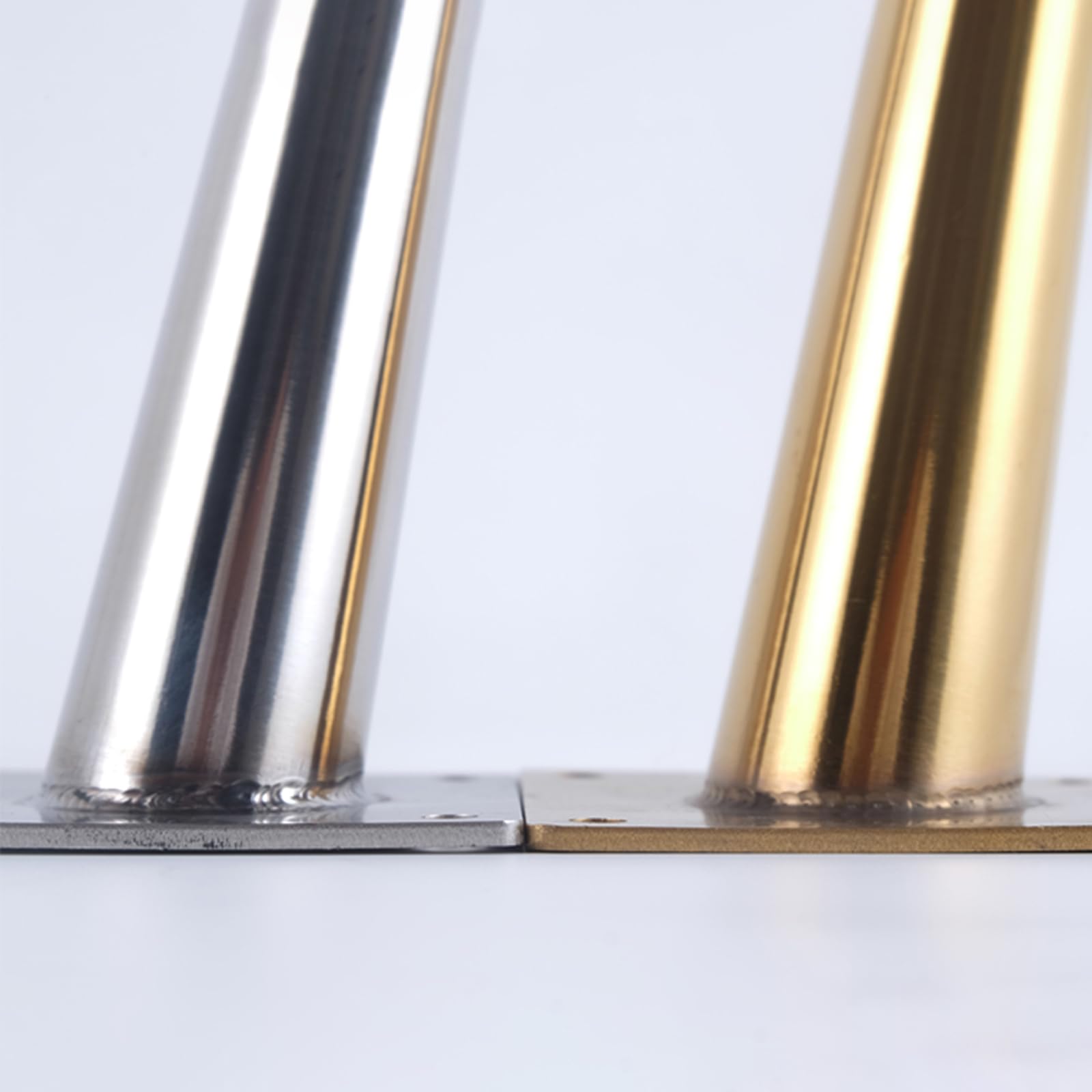 Gambe per Mobili Piedini per Tavolo Conici da 20 cm 4 Pezzi Supporto In Acciaio Inossidabile Argentato Superficie Elettrolitica Altezza Piedini per Divano: 10-20 cm Piedini per Mobile da 20 cm/7,9"