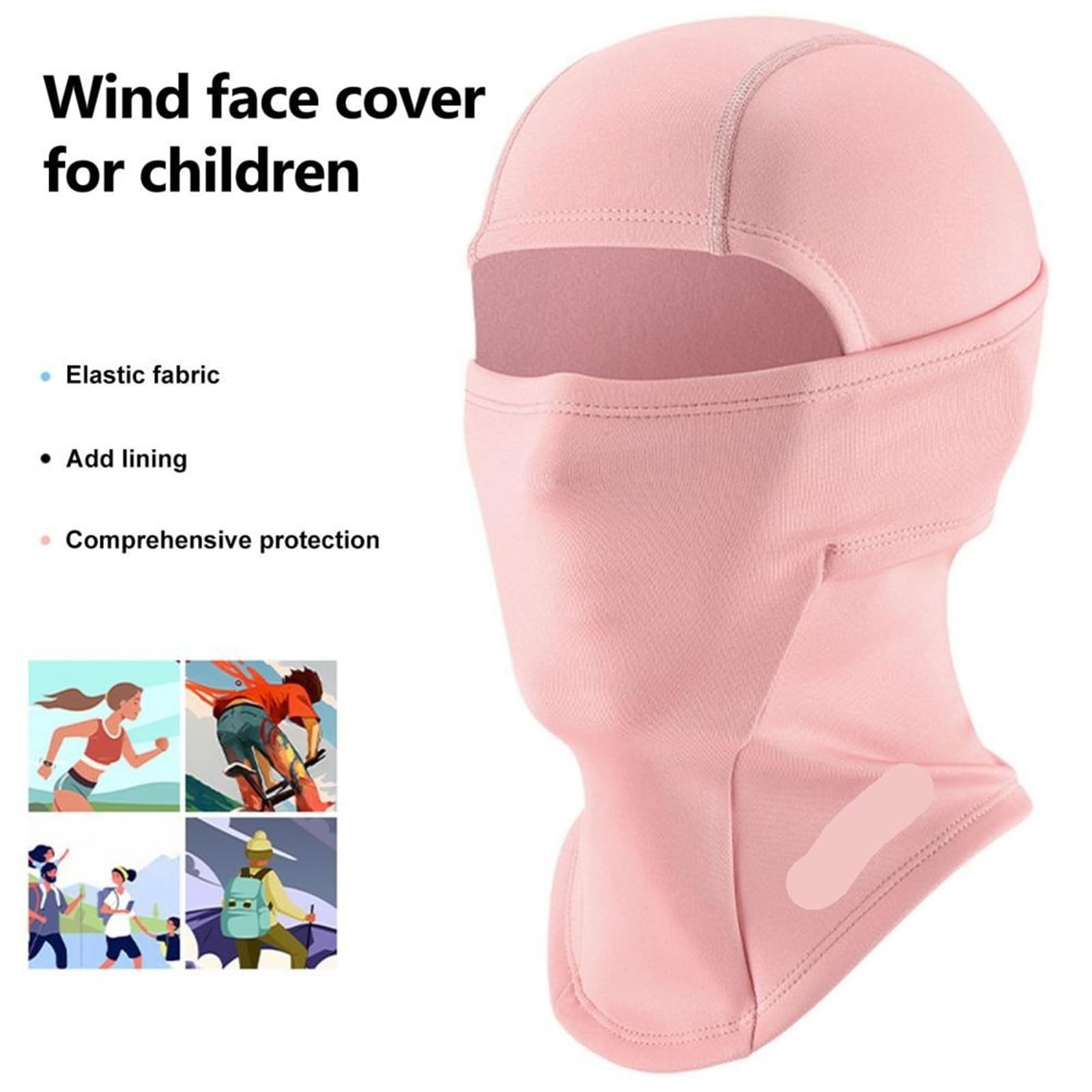 2Pcs Ski Maske Winter Warm Winddicht Thermic Volle Gesicht Schild Jungen Mädchen Reiten Kappe Schal Radfahren Helm Futter Für Outdoor Sports